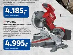 Davidsen MILWAUKEE KAP-/GERINGSSAV 18 V, DKK 4995 tilbud