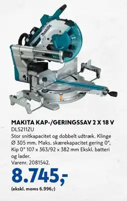 Davidsen MAKITA KAP-/GERINGSSAV 2 X 18 V, DKK 8745 tilbud