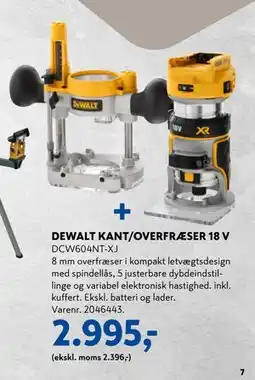 Davidsen DEWALT KANT/OVERFRÆSER 18 V, DKK 2995 tilbud