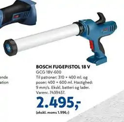 Davidsen BOSCH FUGEPISTOL 18 V, DKK 2495 tilbud