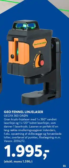 Davidsen GEO FENNEL LINJELASER, DKK 1995 tilbud