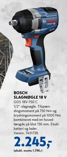 Davidsen BOSCH SLAGNØGLE 18 V, DKK 2245 tilbud