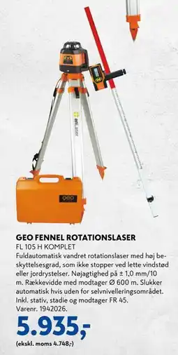 Davidsen GEO FENNEL ROTATIONSLASER, DKK 5935 tilbud