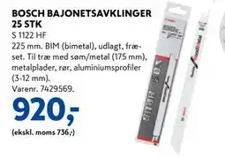 Davidsen BOSCH BAJONETSAVKLINGER 25 STK, DKK 920 tilbud