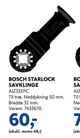 Davidsen BOSCH STARLOCK SAVKLINGE, DKK 60 tilbud