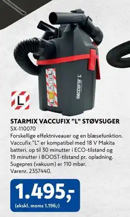 Davidsen STARMIX VACCUFIX ”L” STØVSUGER, DKK 1495 tilbud