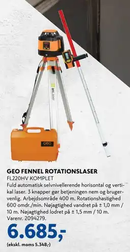Davidsen GEO FENNEL ROTATIONSLASER, DKK 6685 tilbud