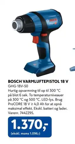 Davidsen BOSCH VARMLUFTEPISTOL 18 V, DKK 1370 tilbud