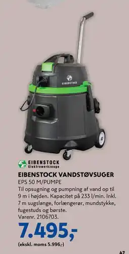 Davidsen EIBENSTOCK VANDSTØVSUGER, DKK 7495 tilbud
