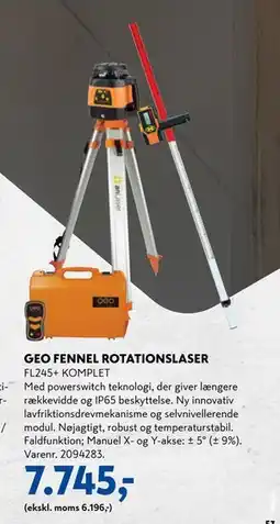 Davidsen GEO FENNEL ROTATIONSLASER, DKK 7745 tilbud