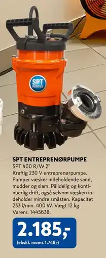 Davidsen SPT ENTREPRENØRPUMPE, DKK 2185 tilbud
