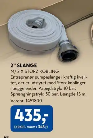 Davidsen 2” SLANGE, DKK 435 tilbud