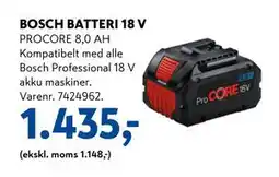 Davidsen BOSCH BATTERI 18 V, DKK 1435 tilbud