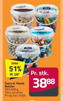 Fleggaard Evers el. Heede Bolcher, DKK 38.88 tilbud