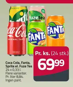 Fleggaard Coca Cola, Fanta, Sprite el. Fuze Tea, DKK 69.99 tilbud