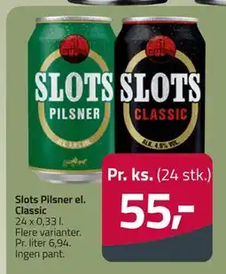 Fleggaard Slots Pilsner el. Classic, DKK 55 tilbud