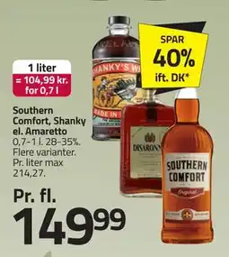 Fleggaard Southern Comfort, Shanky el. Amaretto, DKK 149.99 tilbud