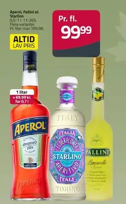 Fleggaard Aperol, Pallini el. Starlino, DKK 99.99 tilbud