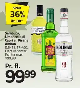 Fleggaard Sambuca, Limoncello di Capri el. Pisang Ambon, DKK 99.99 tilbud