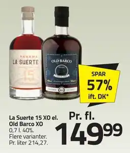 Fleggaard La Suerte 15 XO el. Old Barco XO, DKK 149.99 tilbud