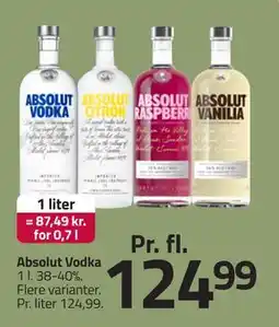 Fleggaard Absolut Vodka, DKK 124.99 tilbud
