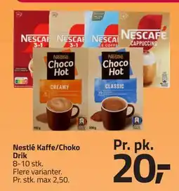 Fleggaard Nestlé Kaffe/Choko Drik, DKK 20 tilbud