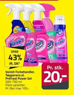 Fleggaard Vanish Forbehandler, Tæpperens el. PreTreat Power Gel, DKK 20 tilbud
