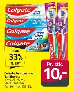 Fleggaard Colgate Tandpasta el. Tandbørste, DKK 10 tilbud
