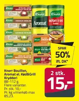 Fleggaard Knorr Bouillon, Aromat el. Kød&Grill Krydderi, DKK 15 tilbud