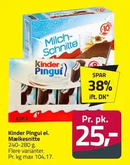 Fleggaard Kinder Pingui el. Mælkesnitte, DKK 25 tilbud