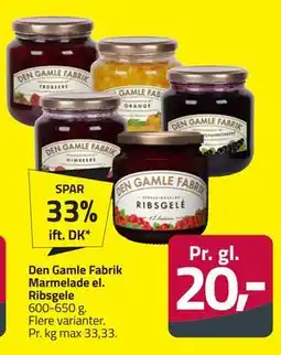 Fleggaard Den Gamle Fabrik Marmelade el. Ribsgele, DKK 20 tilbud