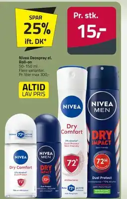 Fleggaard Nivea Deospray el. Roll-on, DKK 15 tilbud