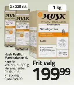 Fleggaard Husk Psyllium Mavebalance el. Kapsler, DKK 199.99 tilbud