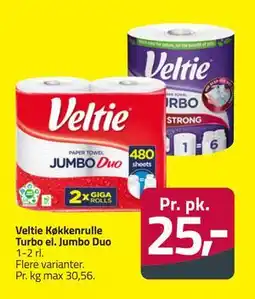 Fleggaard Veltie Køkkenrulle Turbo el. Jumbo Duo, DKK 25 tilbud