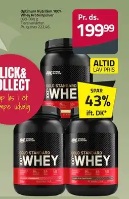 Fleggaard Optimum Nutrition 100% Whey Proteinpulver, DKK 199.99 tilbud