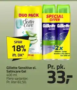 Fleggaard Gillette Sensitive el. Satincare Gel, DKK 33 tilbud