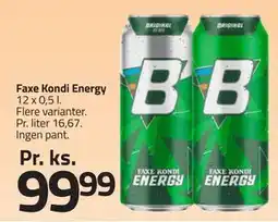 Fleggaard Faxe Kondi Energy, DKK 99.99 tilbud