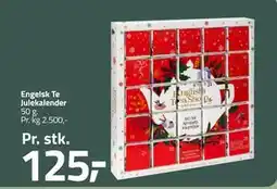 Fleggaard Engelsk Te Julekalender, DKK 125 tilbud