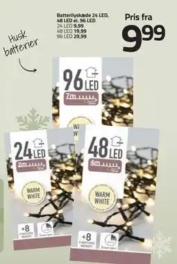 Fleggaard Batterilyskæde 24 LED, 48 LED el. 96 LED tilbud