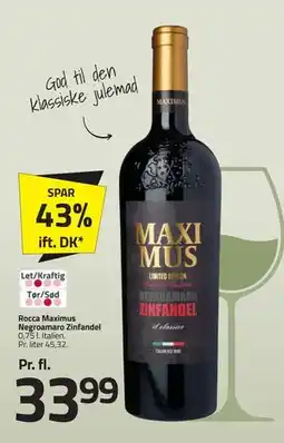 Fleggaard Rocca Maximus Negroamaro Zinfandel, DKK 33.99 tilbud