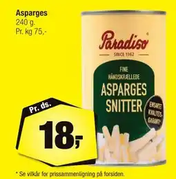 Calle Asparges, DKK 18 tilbud