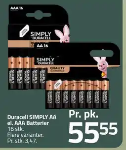 Fleggaard Duracell SIMPLY AA el. AAA Batterier, DKK 55.55 tilbud