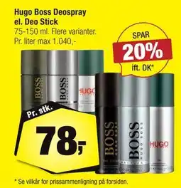 Calle Hugo Boss Deospray el. Deo Stick, DKK 78 tilbud