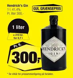 Calle Hendrick's Gin, DKK 300 tilbud