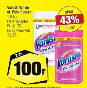 Calle Vanish White el. Pink Pulver, DKK 100 tilbud
