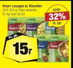 Calle Knorr Lasagne el. Risretter tilbud