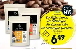 Citti CITTI Genuss Bio Kaffee Crema. Bio Filterkaffee. Bio Espresso oder Bio Filterkaffee gemahlen tilbud