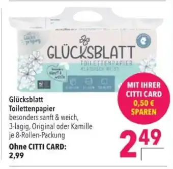 Citti Glücksblatt Toilettenpapier tilbud