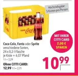 Citti Coca-Cola, Fanta oder Sprite tilbud