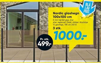 Bilka Nordic glashegn 100x100 cm tilbud